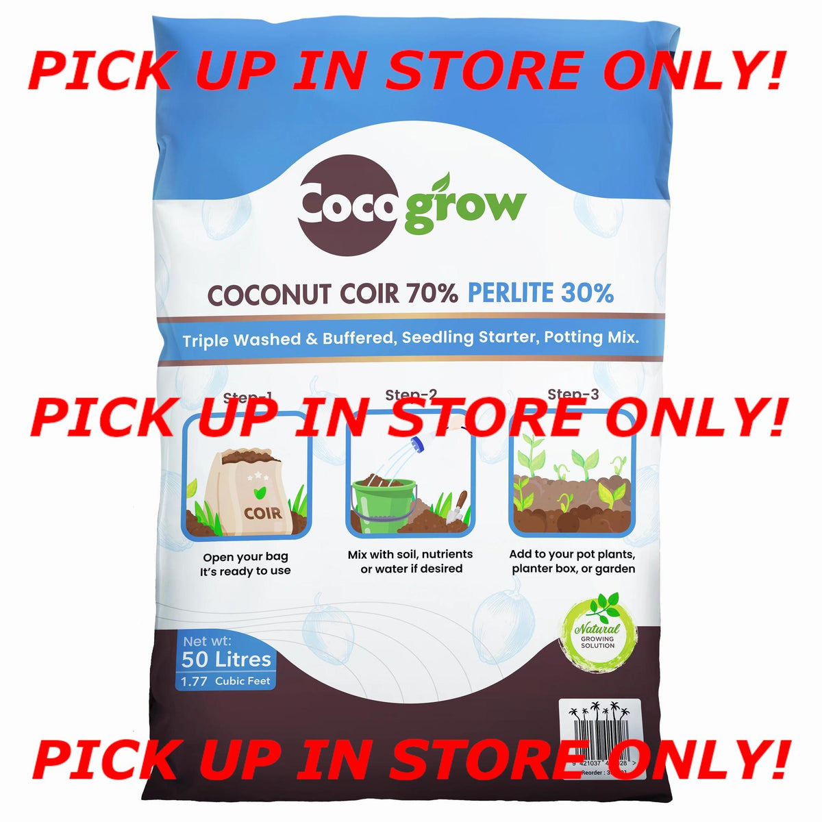 Coco Perlite 50L, 70/30 Soil Mix | Herbal House NZ