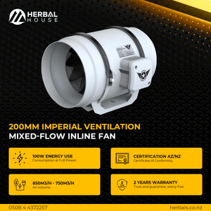 200mm Imperial Ventilation Mixed-Flow Inline Fan