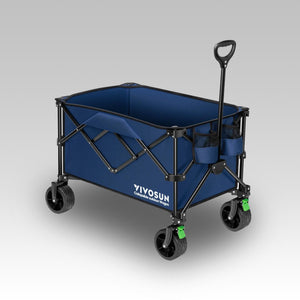 VIVOSUN Folding Collapsible Wagon Beach Cart - Blue