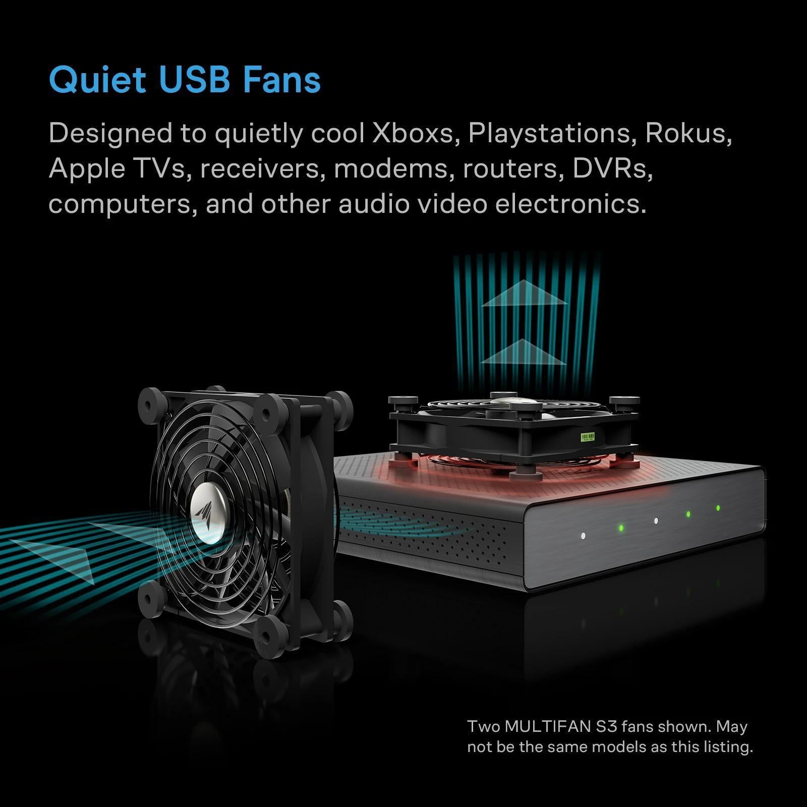MULTIFAN S7, Quiet USB Cooling Fan Dual 120mm