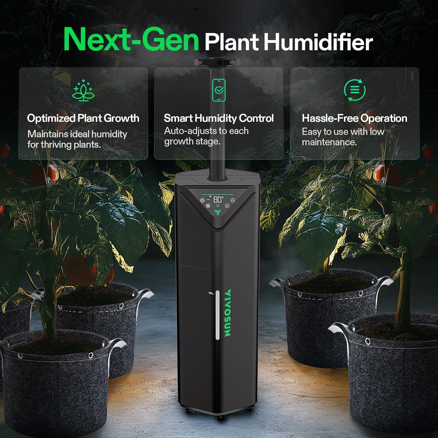 Vivosun AeroStream H19 Intelligent Environmental 19L Humidifier with Temp & Humidity Probe, Designed Specifically for Use with Grow Tents