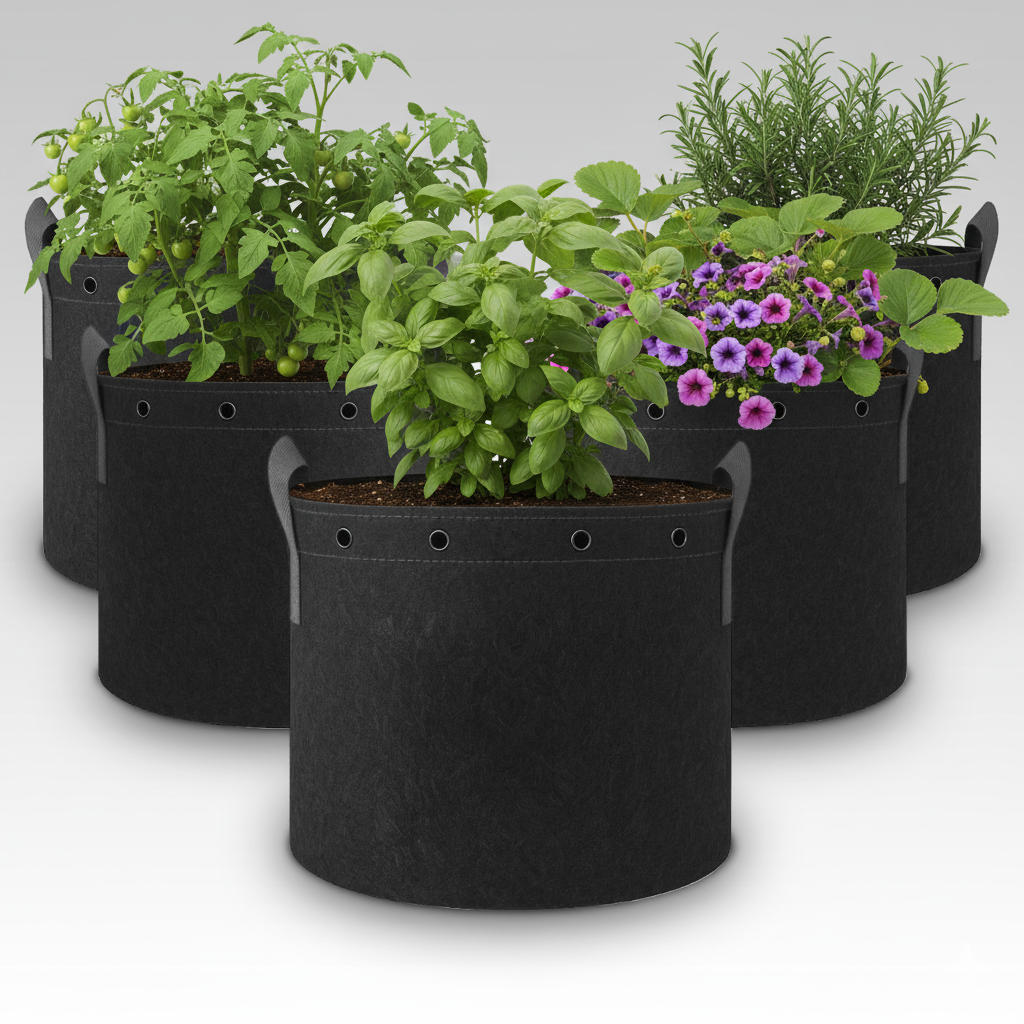 11l plant pots 11L Fabric Pots - 5 Pack