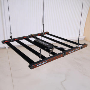 A LED grow light panel with black bars and red detailing, featuring the 4Seasons brand label.