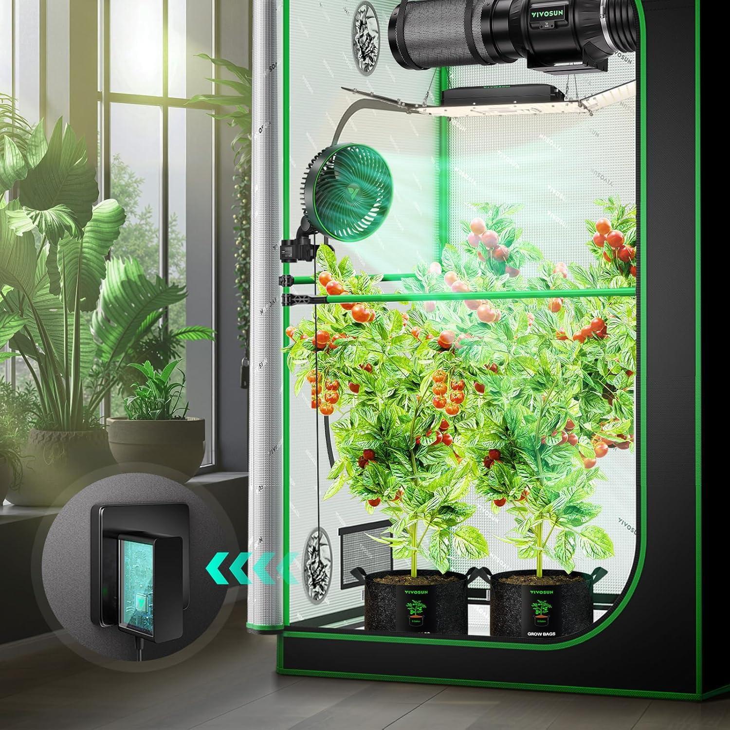 oscillating fan for grow tent VIVOSUN AeroWave E6 Gen2, Grow Tent Clip Fan 6”, EC Motor, Smart Contr