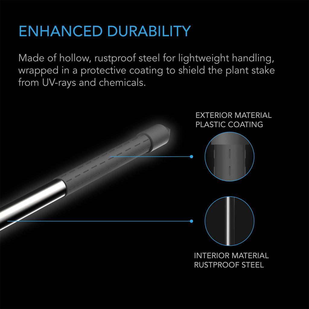 Garden Plant Stakes 3', Steel with UV Resistant Coating, 25-Pack