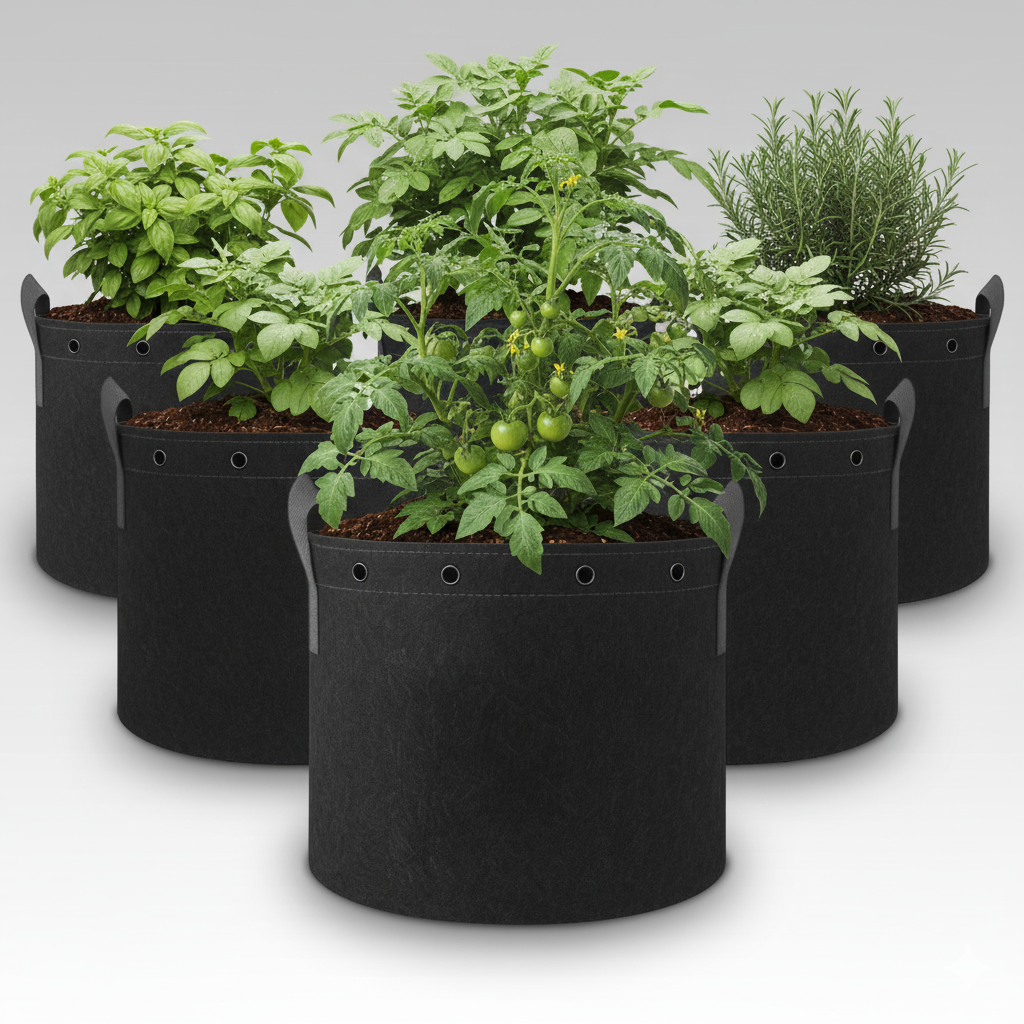 8L Fabric Pots - 5 Pack