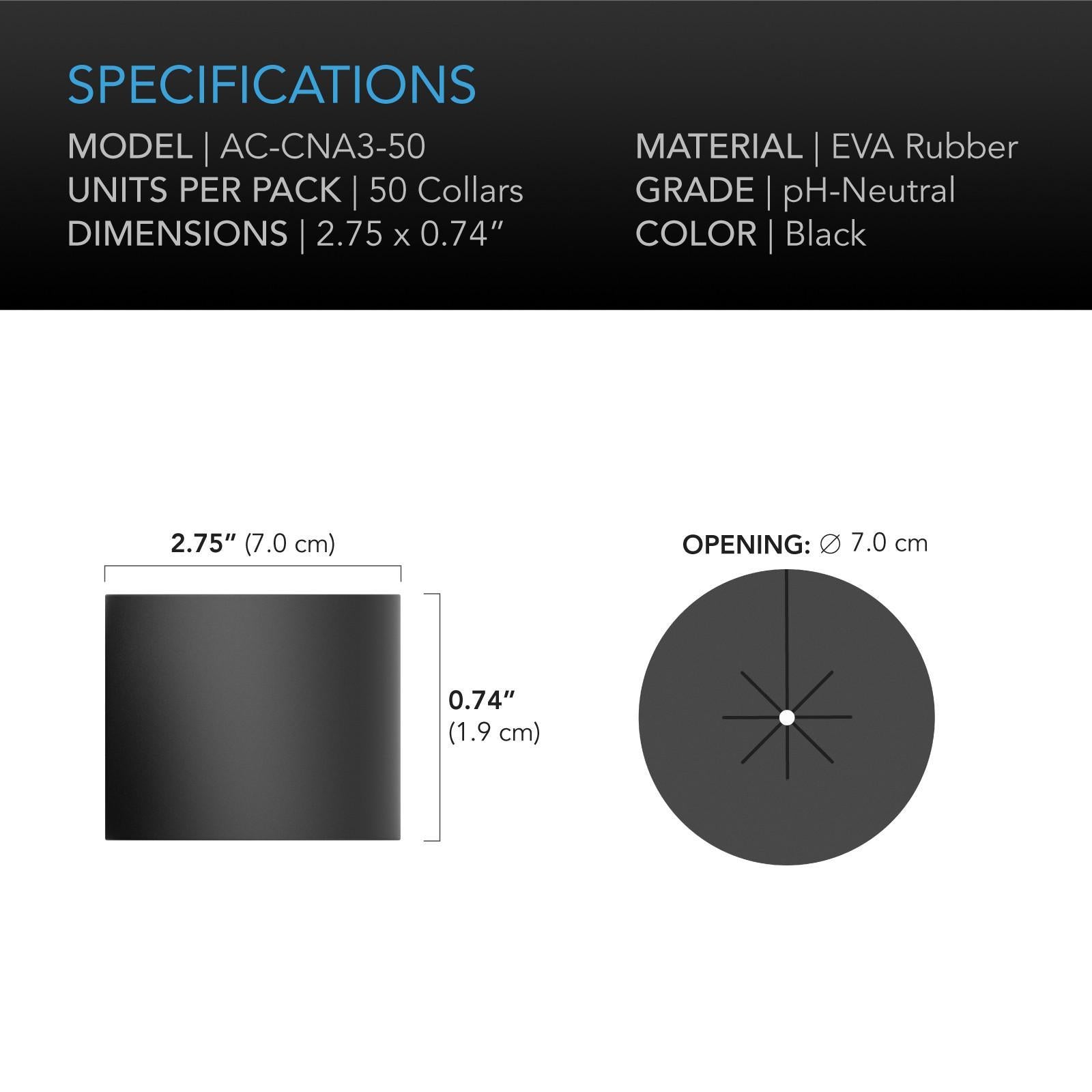 Clone Collars 3", Disc Inserts with 8-Spoke Design, 50-Pack
