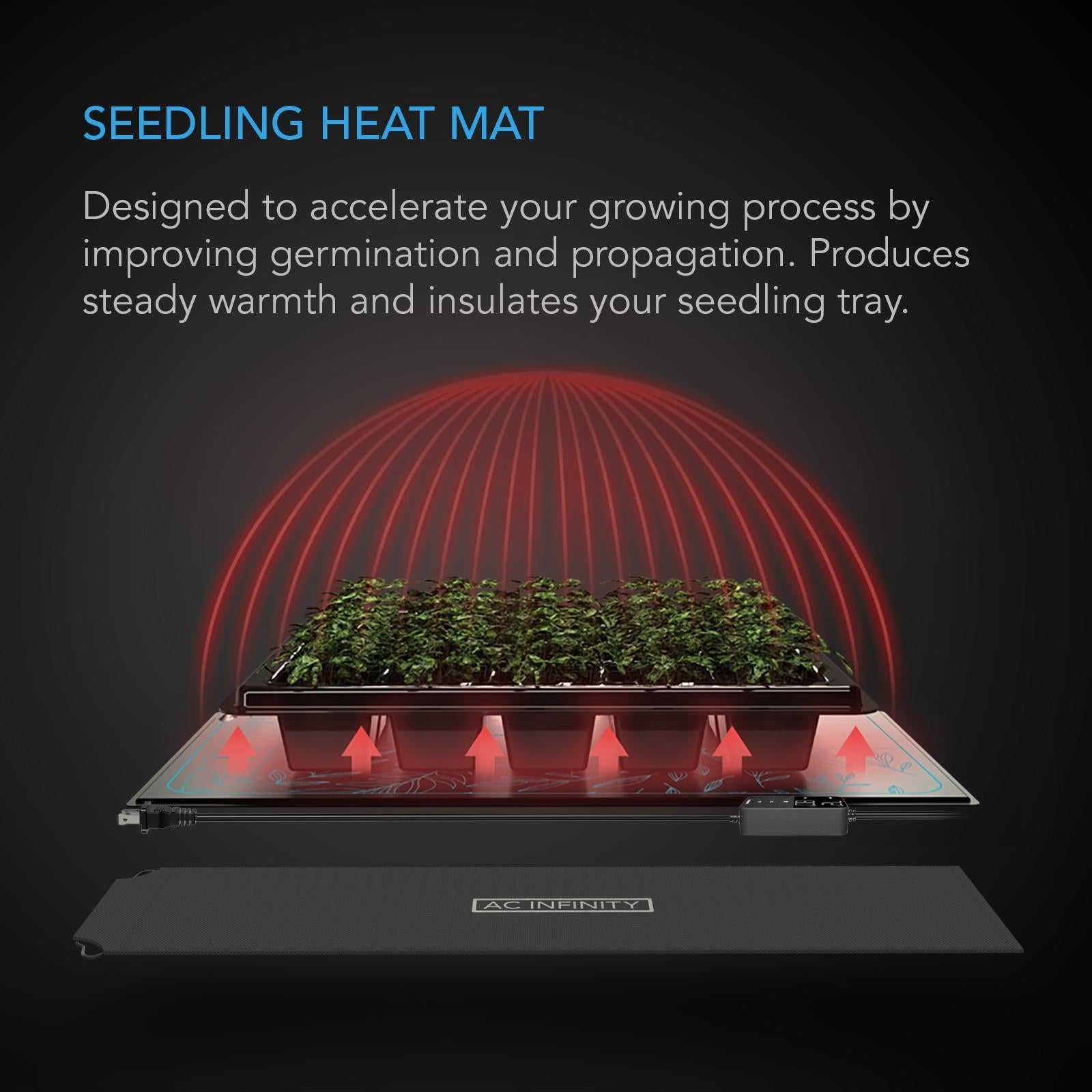 SUNCORE H3, Seedling Heat Mat with Heat Controller, IP-67 Waterproof, 10" x 20.75"