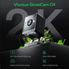 GrowCam C4, 2K QHD WiFi Smart Camera for Grow Tent & VGrow Smart Grow Box, Timelapse, Night Vision, SD Card Storage, 2-Way Audio, App Control