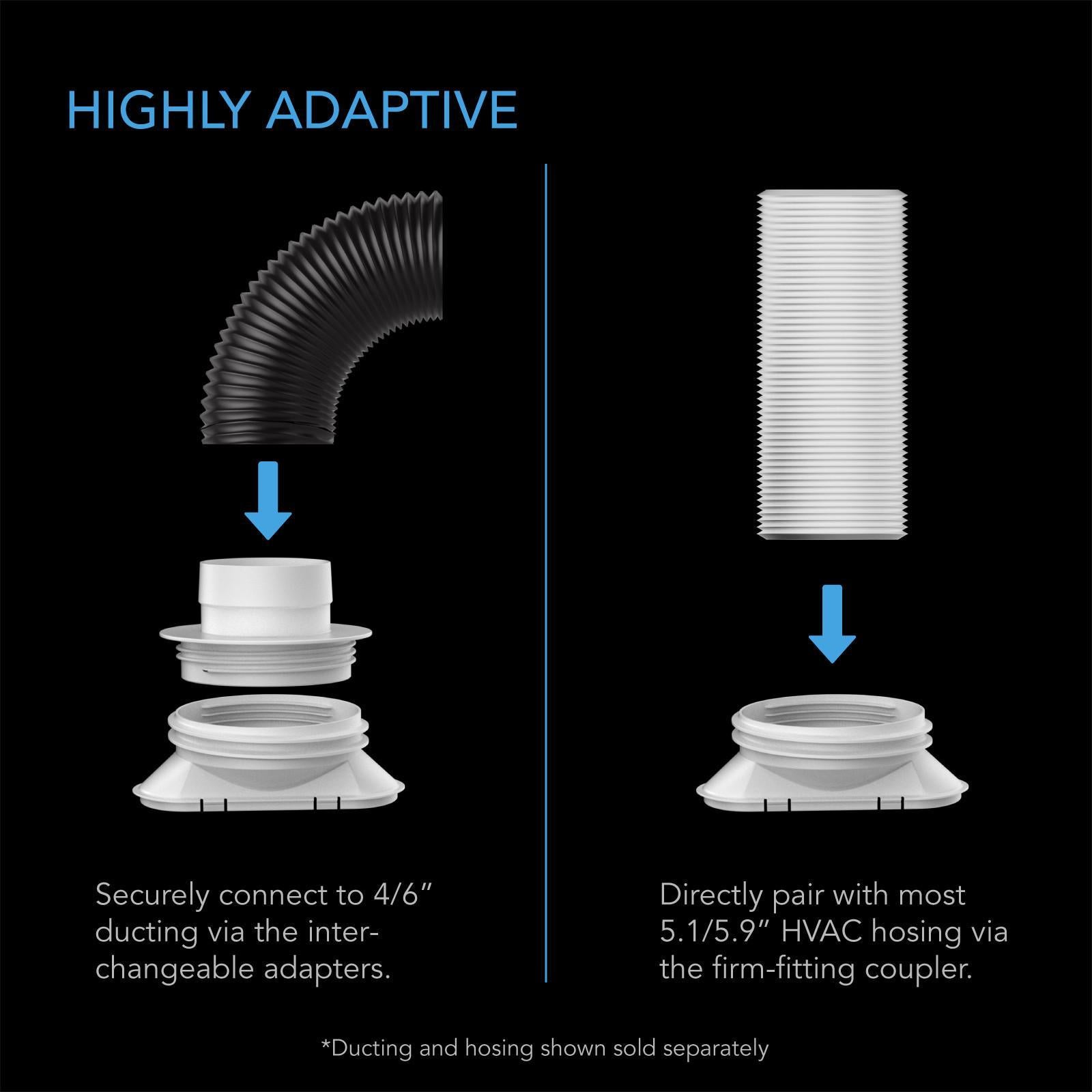 Window Duct Kit, Adjustable Vent Port for Inline Fans