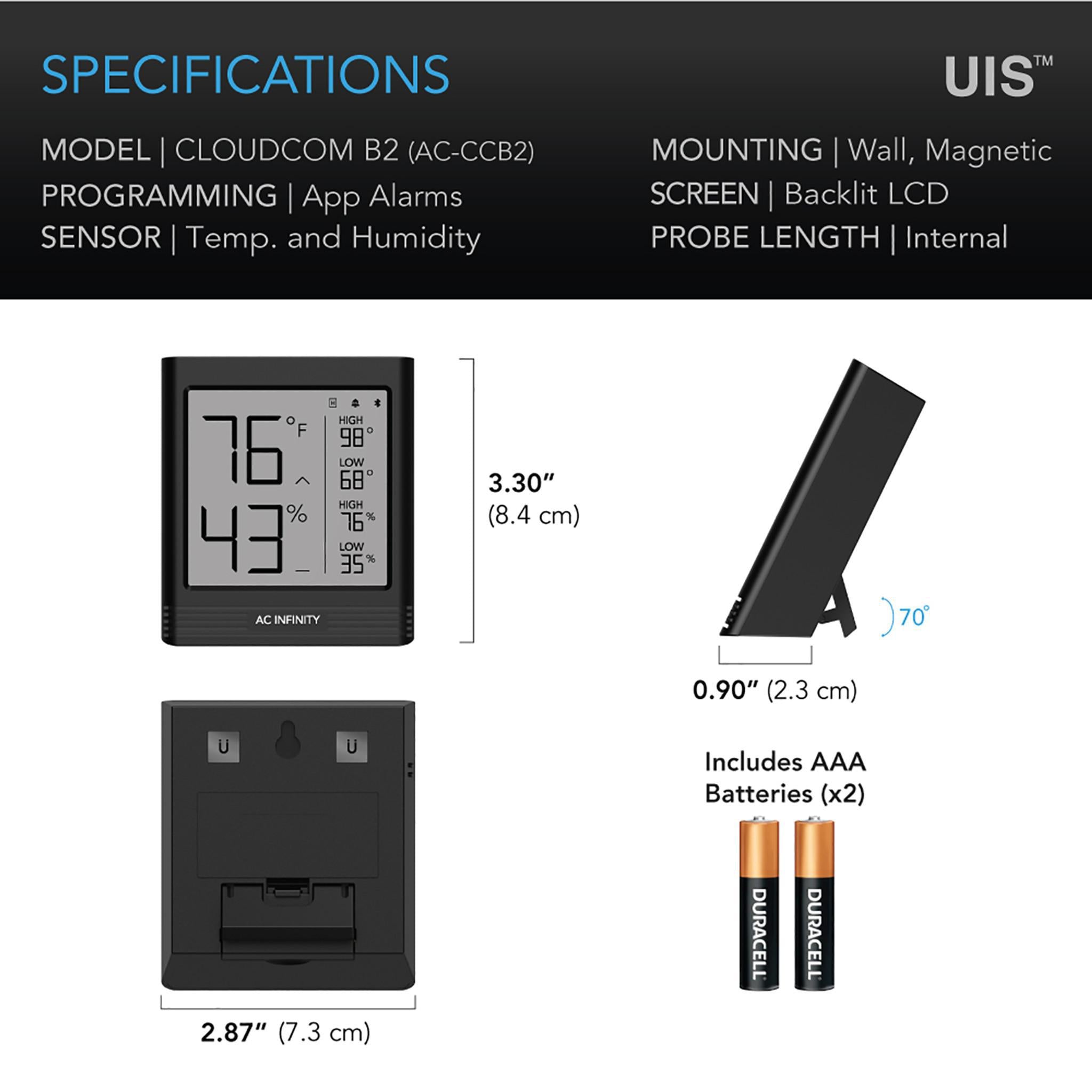 AC INFINITY CloudCom B2 Temp and Humidity Climate Sensor