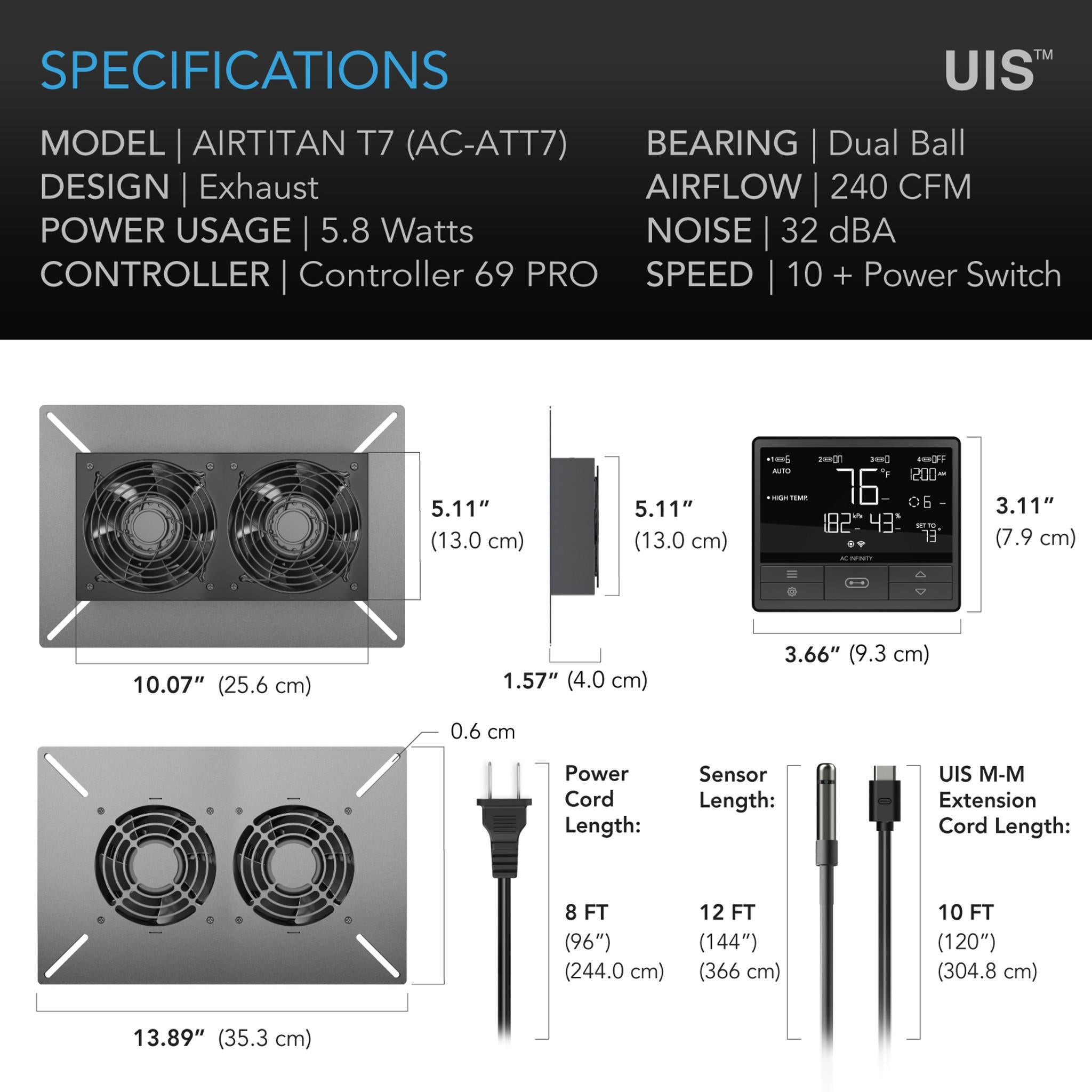 Airtitan Home air transfer fan specifications