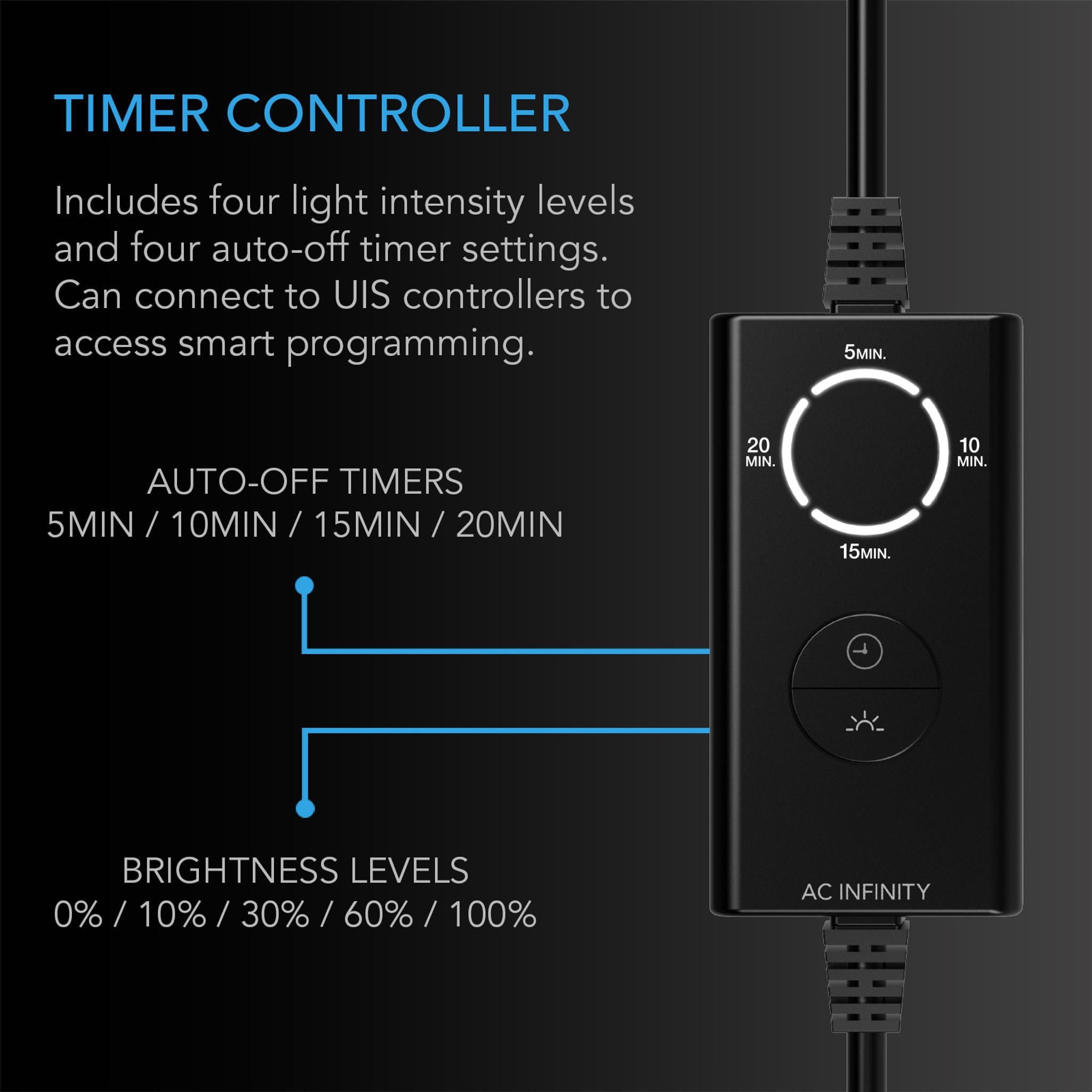 IONBEAM Green indoor plant light smart controller 5min 10min 15min 20min settings