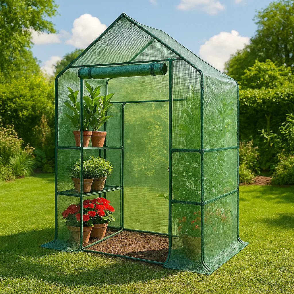 VIVOSUN Portable Walk-in Greenhouse – Outdoor Steel Frame, PE Cover, Waterproof & UV Protected – Green