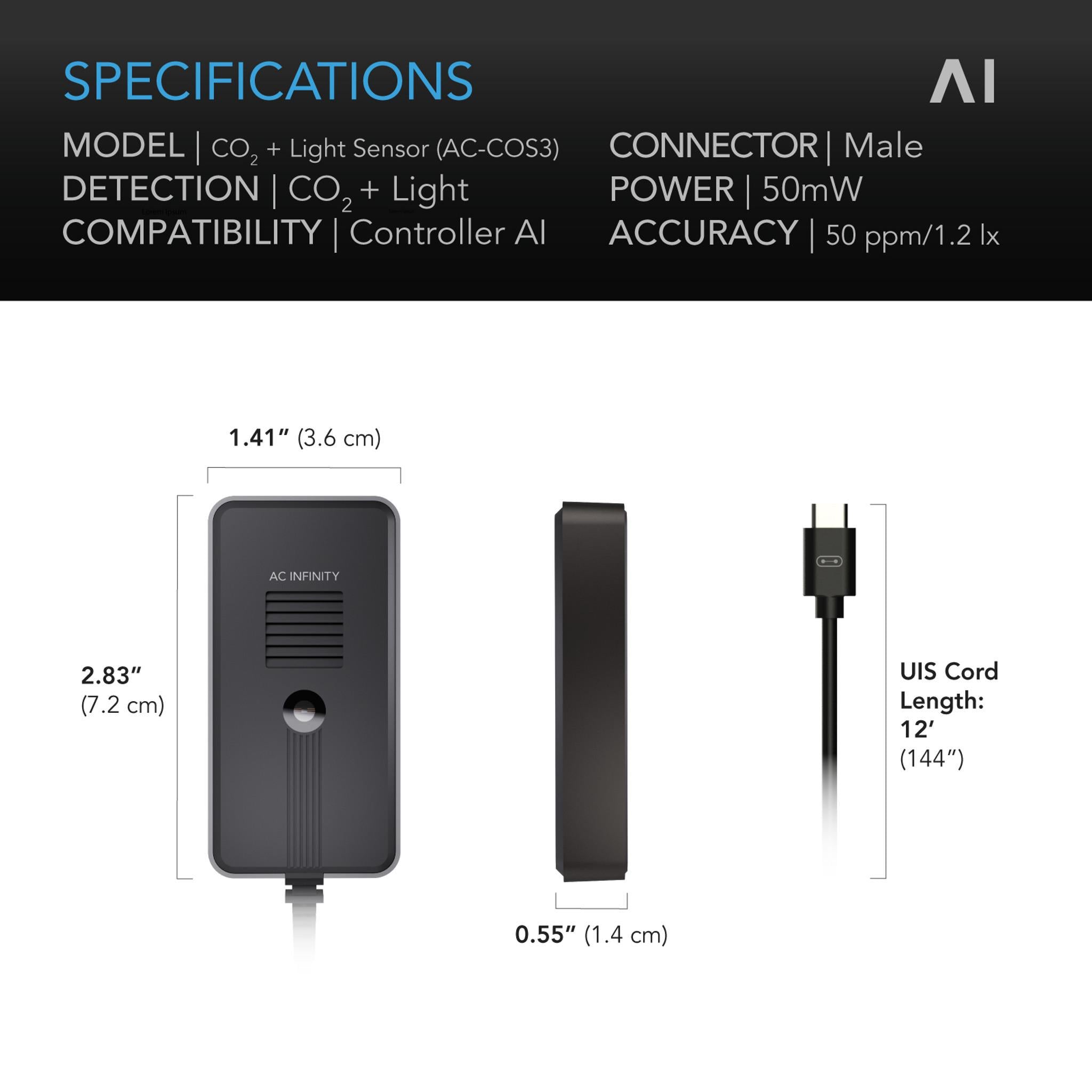 CO2 + Light Sensor | AC INFINITY