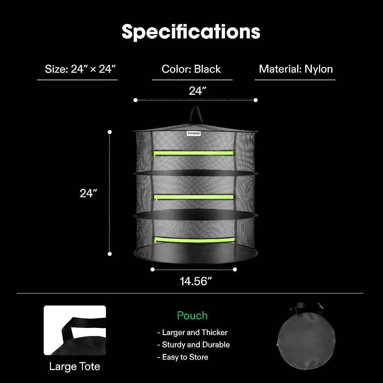 Vivosun 3-Layer Mesh Drying Rack | Herbal House NZ