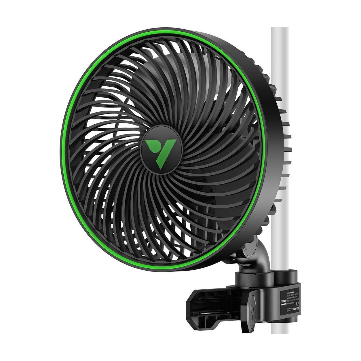 VIVOSUN AeroWave E6 Gen2, Grow Tent Clip Fan 6”, EC Motor, Smart Control, Powerful Oscillating Fan, Local Timer, Weatherproof IP54