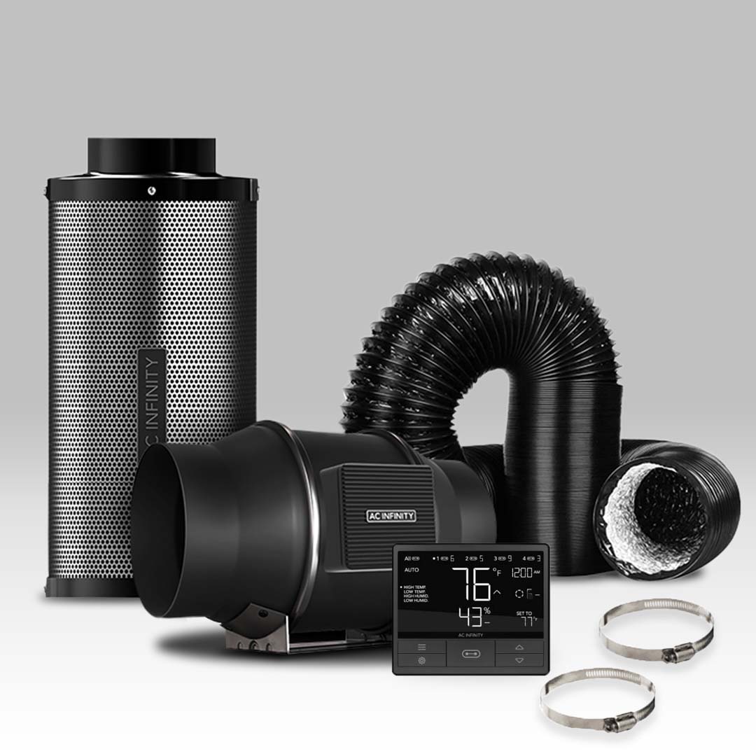 6"/150mm AC INFINITY FAN, Carbon Filter & Ducting