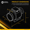 150mm Inline Fan Package dimensions