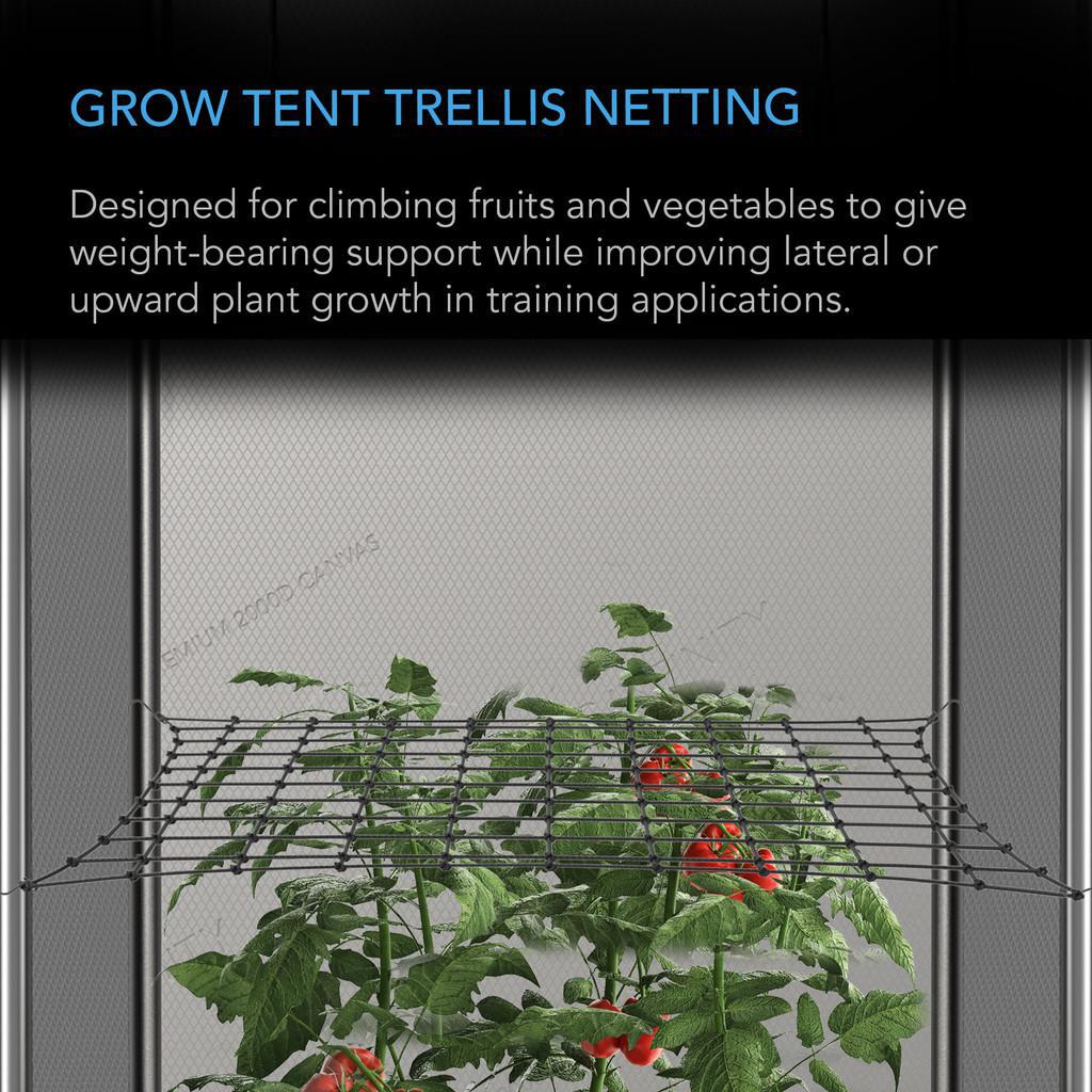 GROW TENT TRELLIS NETTING, FLEXIBLE ELASTIC CORDS, 4X4