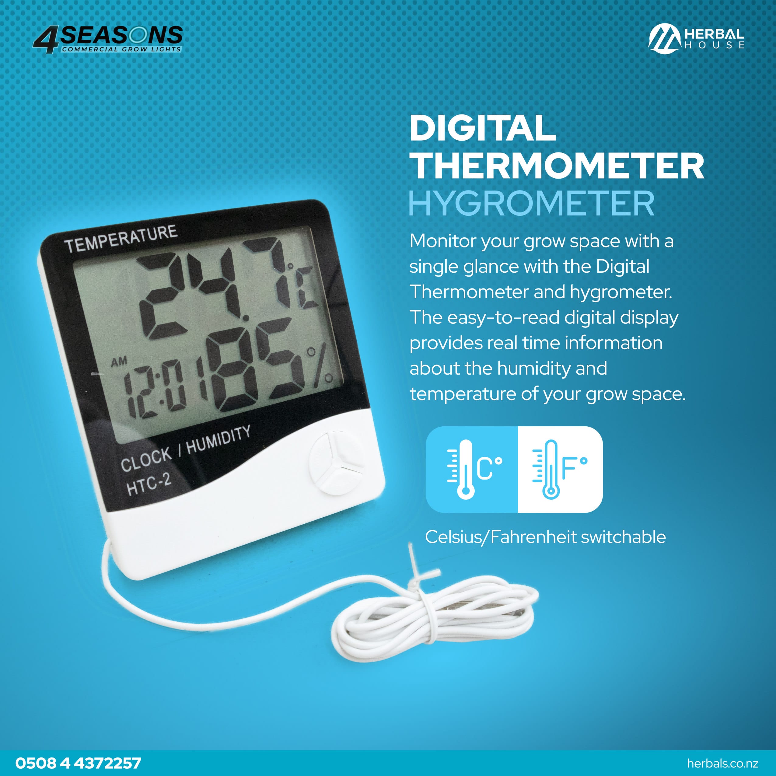 Digital Window or Wall Thermometer - House Shaped Indoor Outdoor  Temperature Meter with Digital Display in Celsius or Fahrenheit