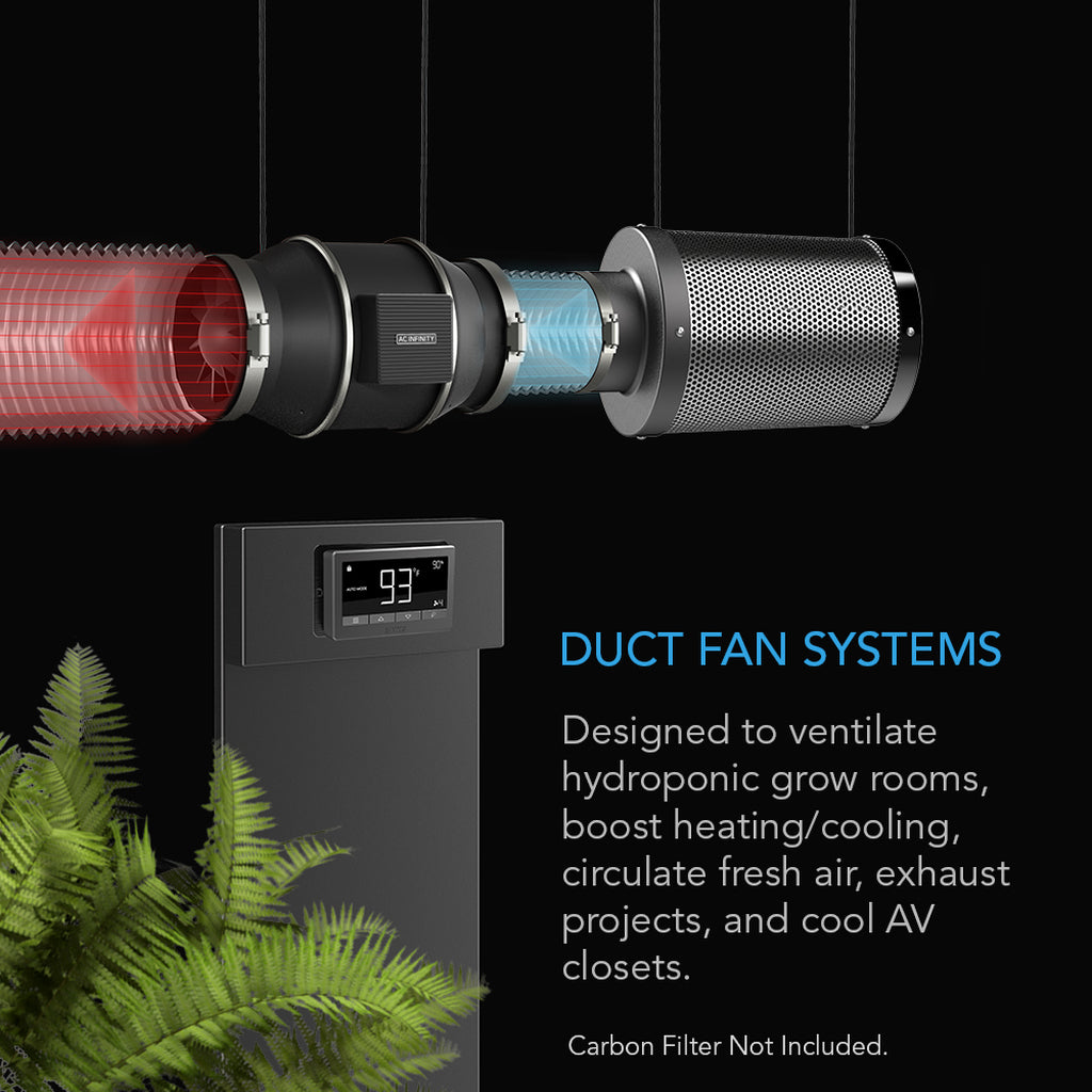 200mm AC INFINITY Cloudline T8-Series duct fan system