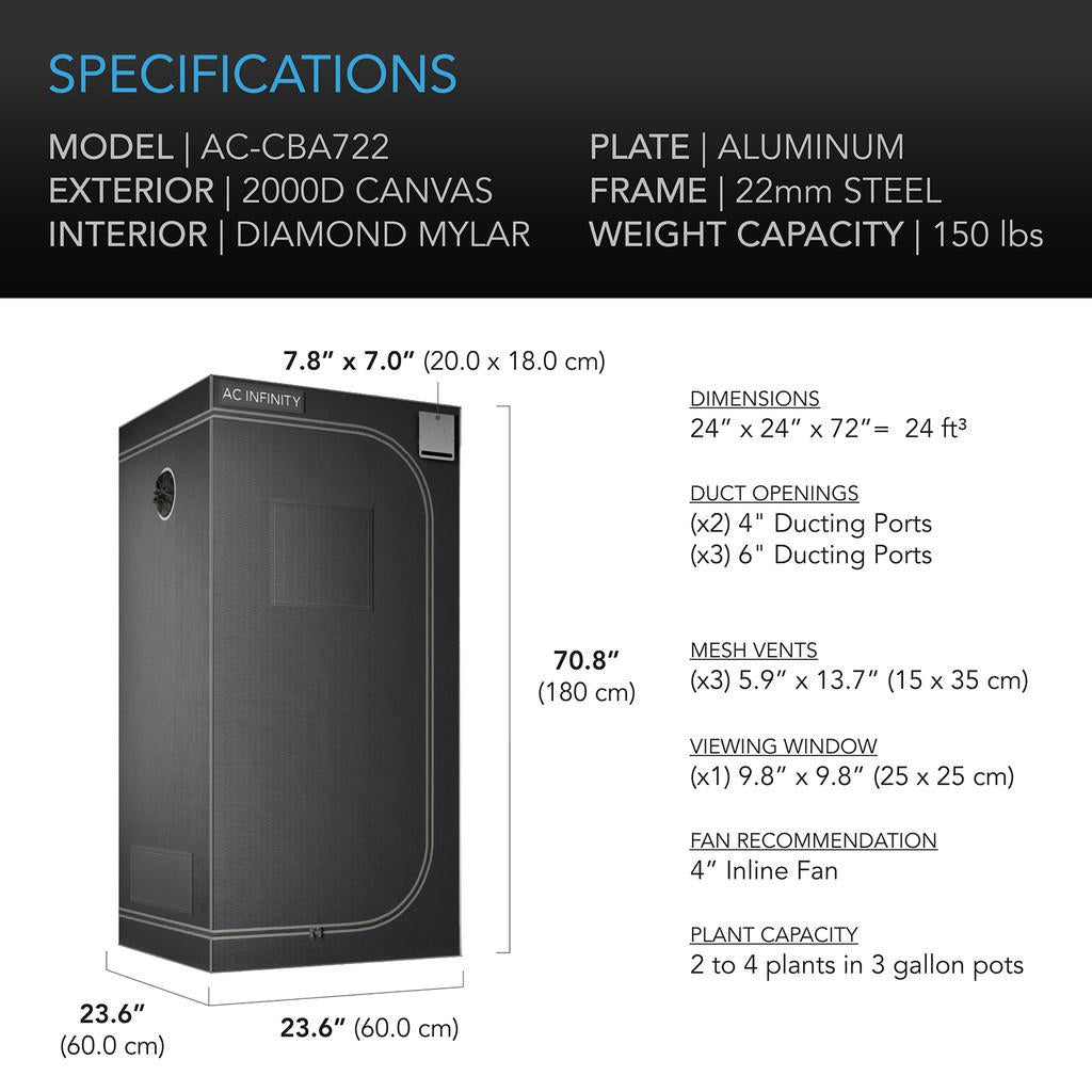 CLOUDLAB 722, ADVANCE GROW TENT specifications