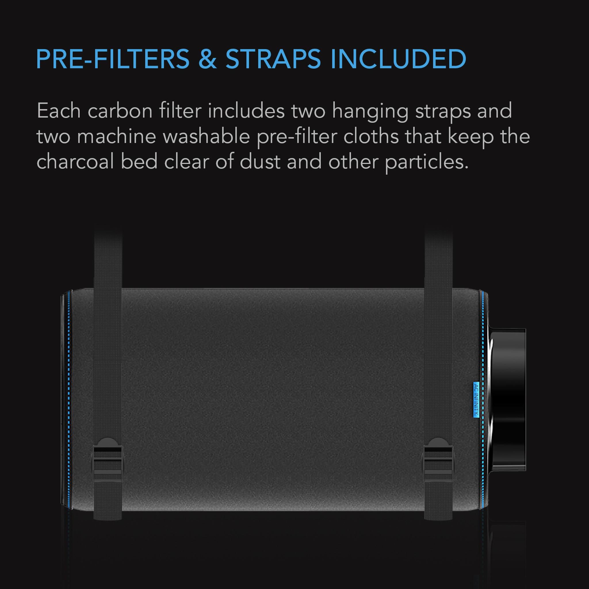 300mm AC Infinity Carbon Filter prefilter