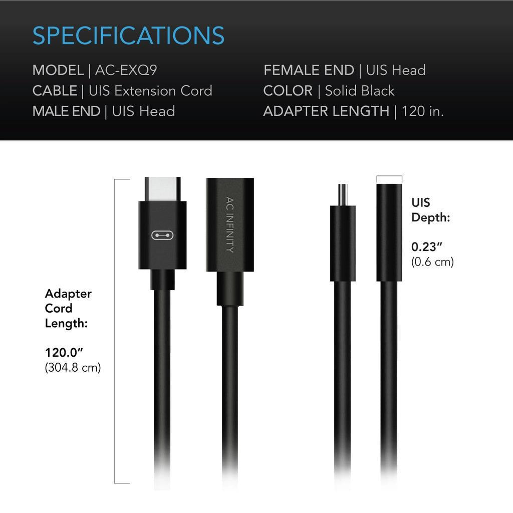 UIS TO UIS EXTENSION CABLE, FEMALE TO MALE, 10 FT.