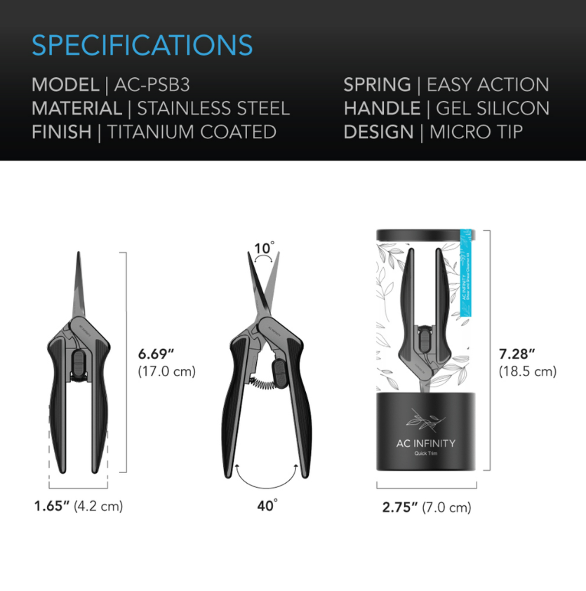AC INFINITY Pruning Shears and Cleaning Kit | Herbal House NZ