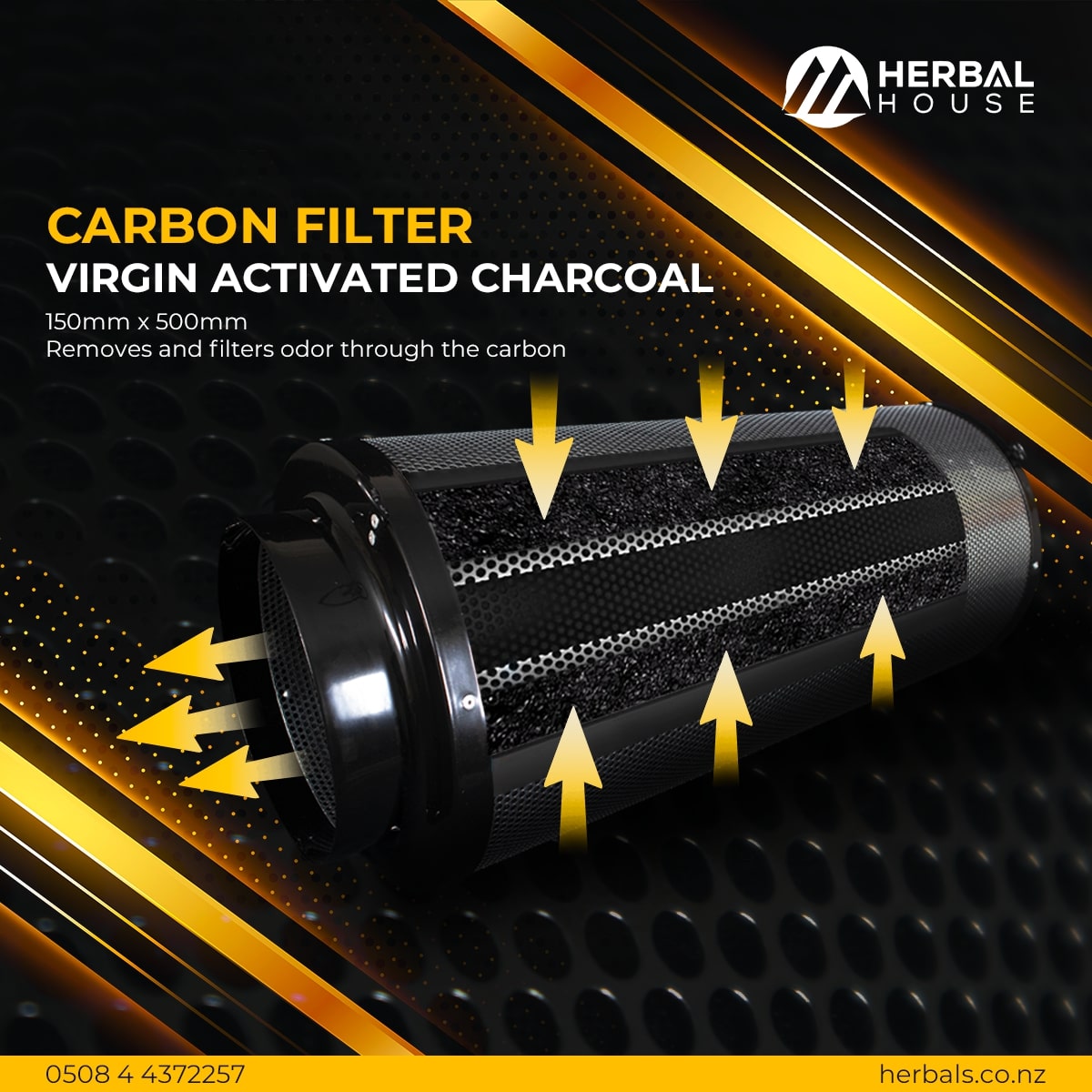 150mm x 500mm Carbon Filter charcoal