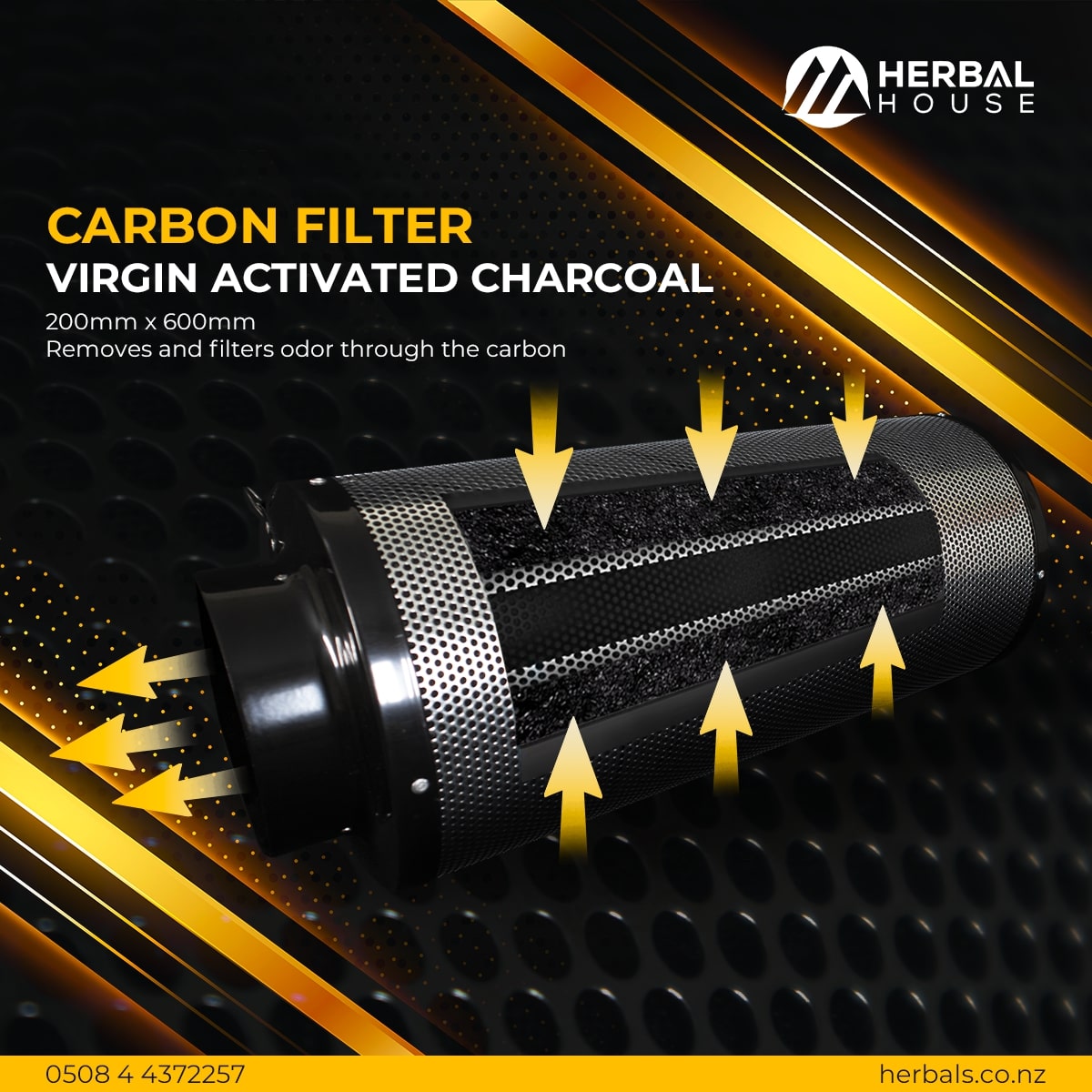 200mm x 600mm Carbon Filter charcoal